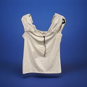 The Commons Mindy Short Sleeve Contour Knit Top Women’s Size M White NWT